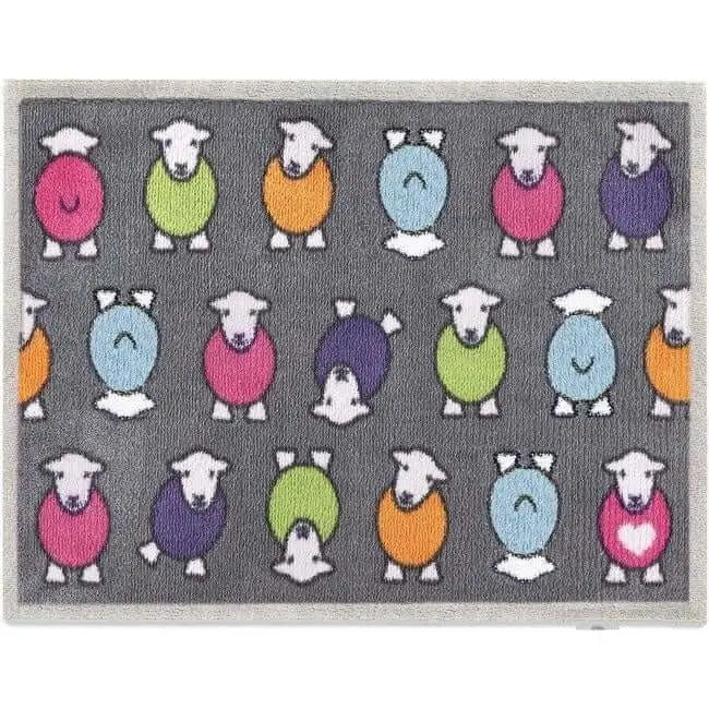 Eco-Friendly Washable Herdy Mat - Marry Grey Herdy / 65X85 cm - Doormat