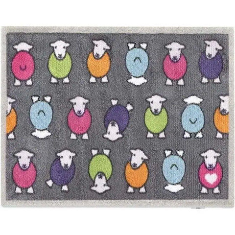 Eco-Friendly Washable Herdy Mat - Marry Grey Herdy / 65X85 cm - Doormat