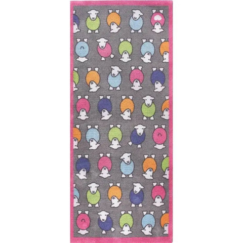 Eco-Friendly Washable Herdy Mat - Marry Pink Herdy / 65X150 cm - Doormat