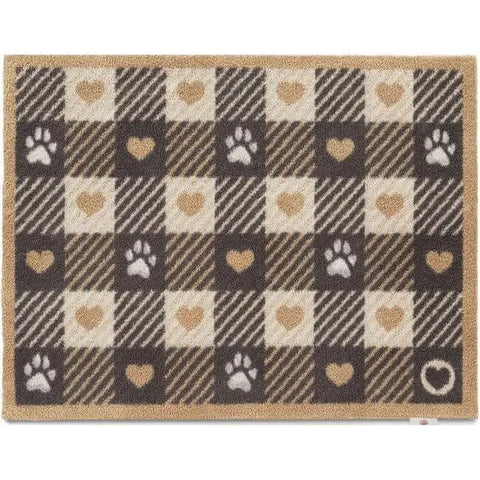 Eco-Friendly Washable Pet Mat - 65X85 cm / Paw and Heart - Doormat