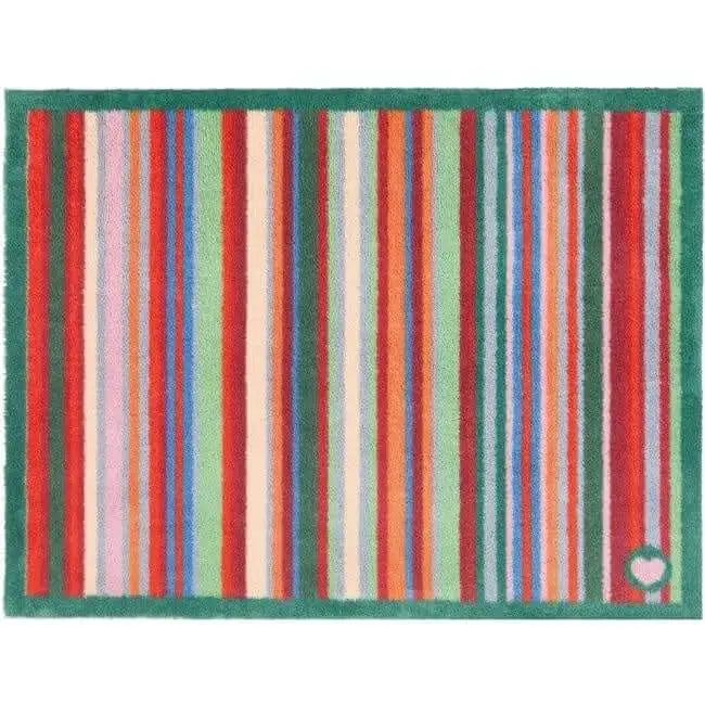 Eco-Friendly Washable Striped Mat - Bright green / 65X85 cm - Doormat