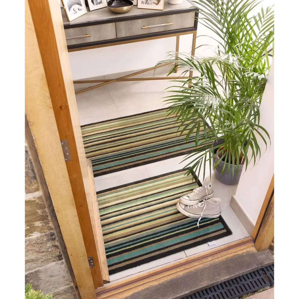 Eco-Friendly Washable Striped Mat - Doormat