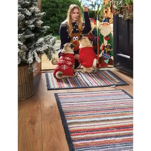 Eco-Friendly Washable Striped Mat - Doormat