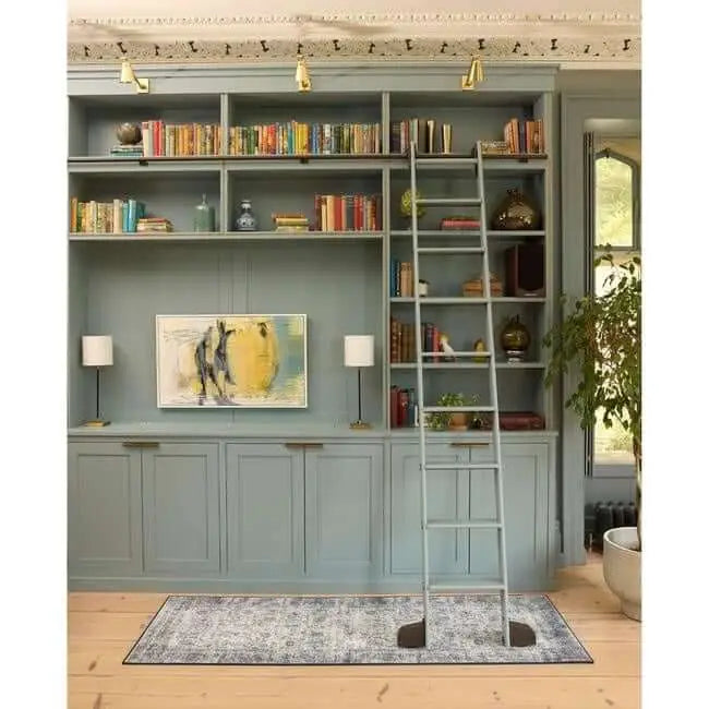 Eco-Washable Blue Rug Bordered Design - Rugs