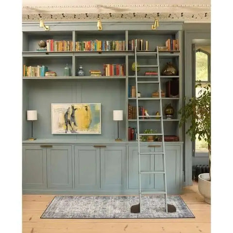 Eco-Washable Blue Rug Bordered Design - Rugs