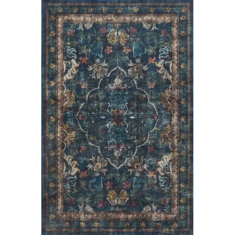 Eco-Washable Blue Rug Vintage Design - 120X185 cm - Rugs