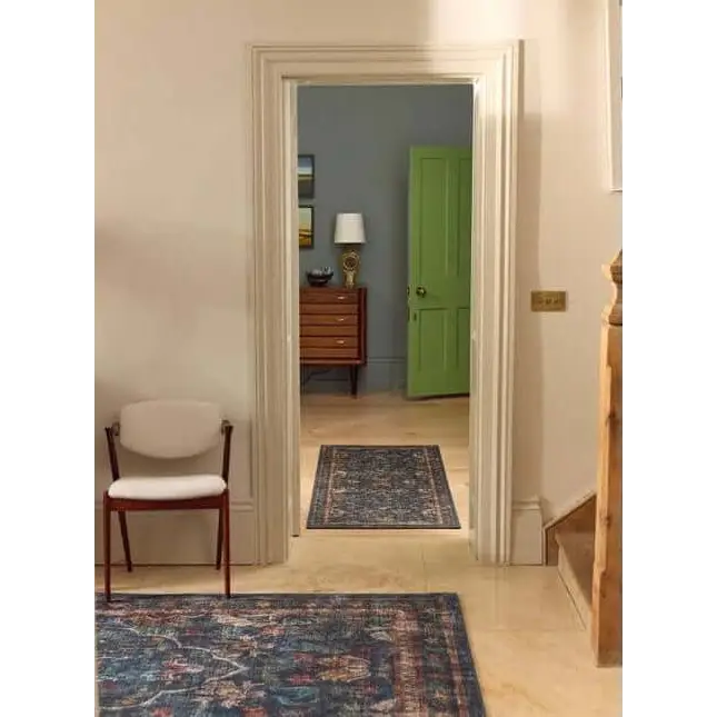 Eco-Washable Blue Rug Vintage Design - Rugs