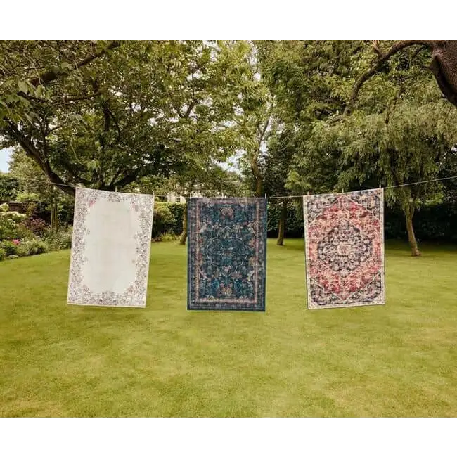 Eco-Washable Blue Rug Vintage Design - Rugs