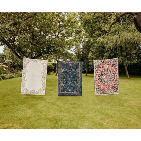 Eco-Washable Blue Rug Vintage Design - Rugs