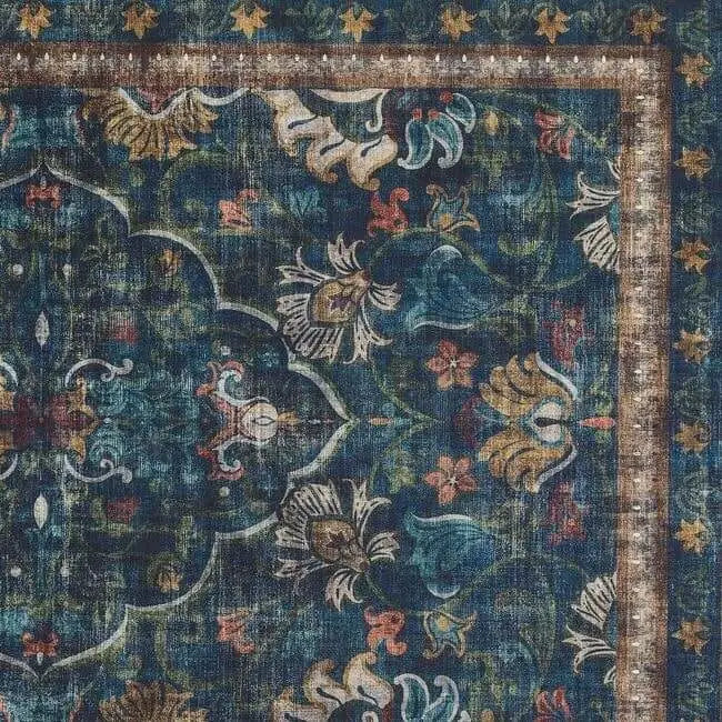Eco-Washable Blue Rug Vintage Design - Rugs