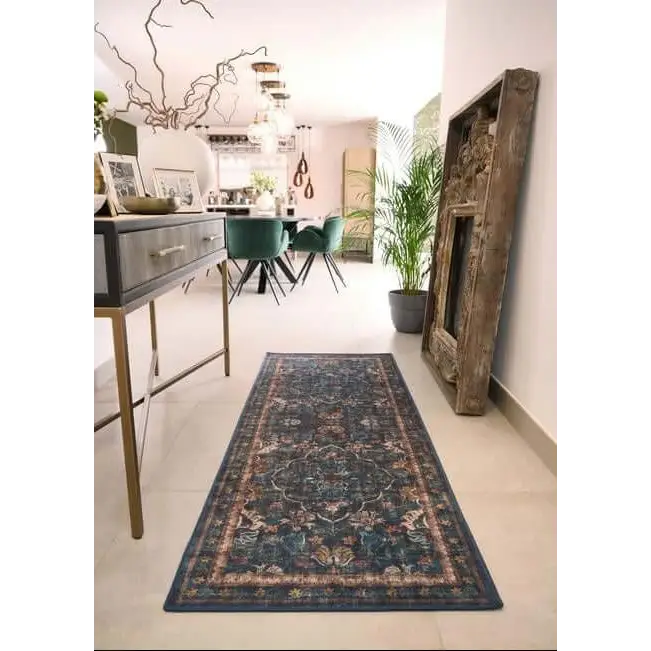 Eco-Washable Blue Rug Vintage Design - Rugs