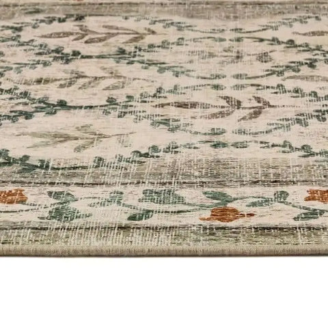 Eco-Washable Cream Rug Botanicals Design - Rugs
