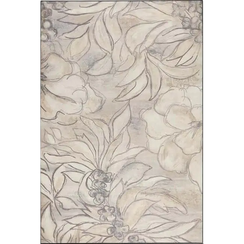Eco-Washable Cream Rug Floral Design - 120X185 cm - Rugs