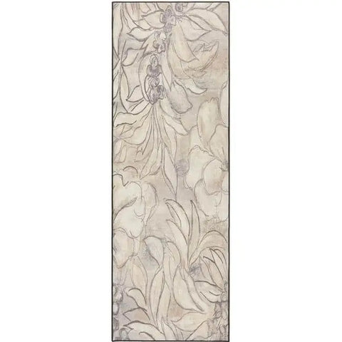 Eco-Washable Cream Rug Floral Design - 75X220 cm - Rugs