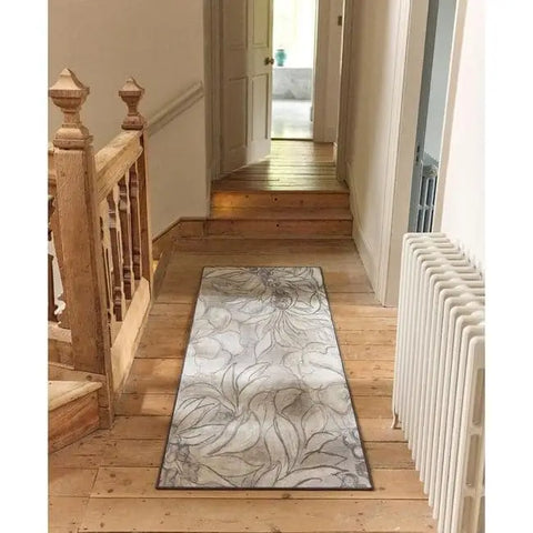 Eco-Washable Cream Rug Floral Design - Rugs