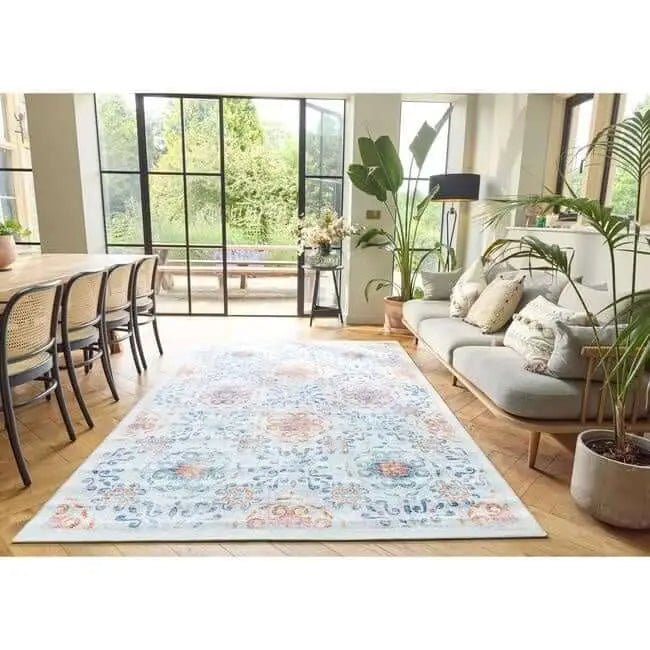 Eco-Washable Cream Rug Moroccan Design - Rugs