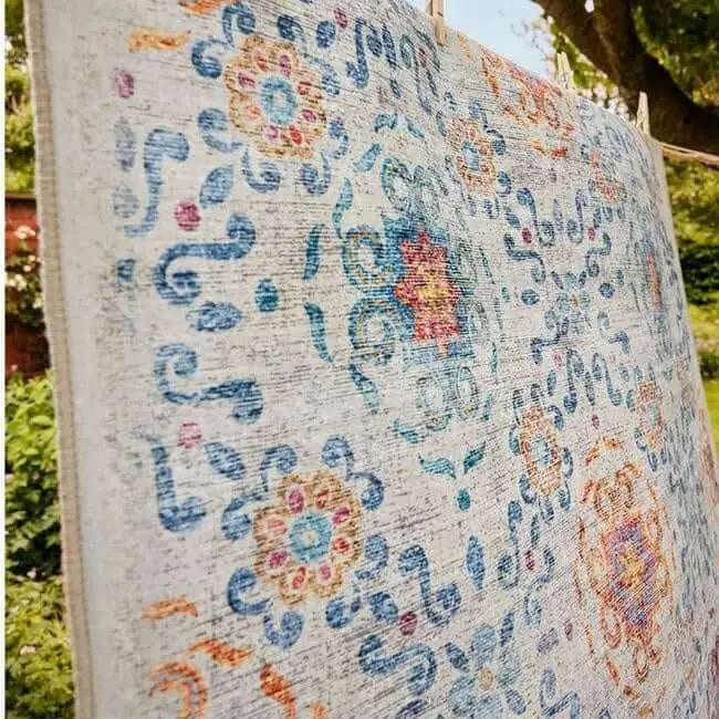 Eco-Washable Cream Rug Moroccan Design - Rugs