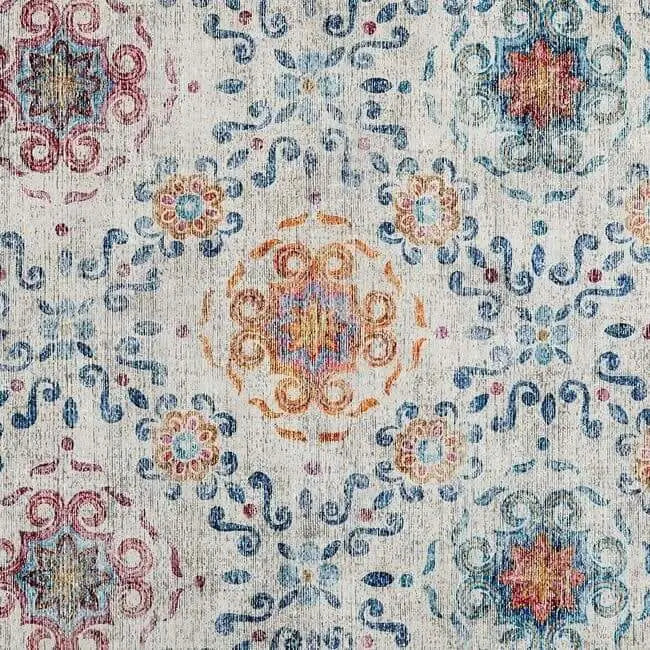 Eco-Washable Cream Rug Moroccan Design - Rugs