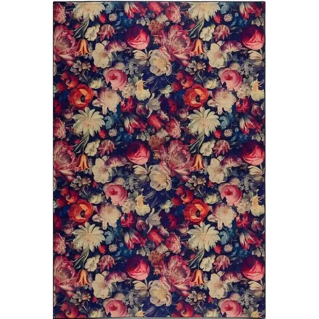 Eco-Washable Dark Flowers Design - 120X185 cm - Rugs