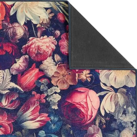 Eco-Washable Dark Flowers Design - Rugs