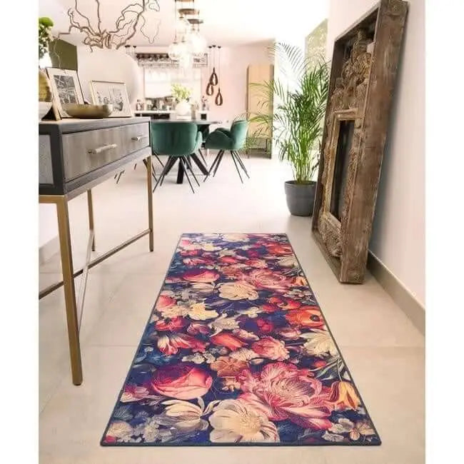 Eco-Washable Dark Flowers Design - Rugs