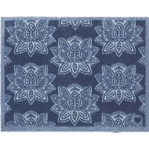 Eco Washable Floral Mats – Geometric - Dark Blue / 65X85 cm - Doormat