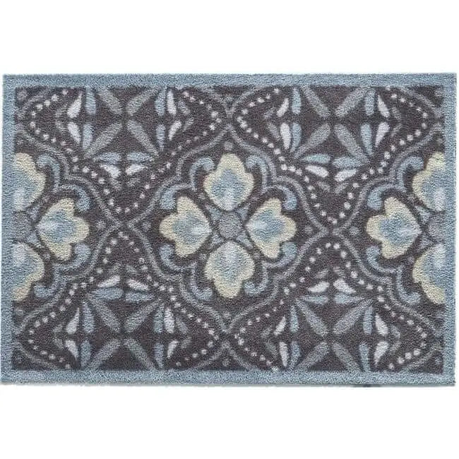 Eco Washable Floral Mats – Geometric - Dark Grey / 65X85 cm - Doormat