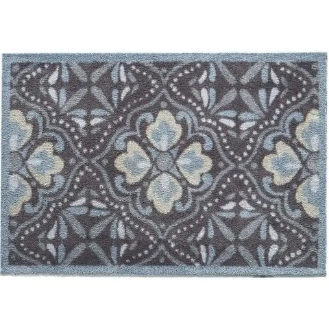 Eco Washable Floral Mats – Geometric - Dark Grey / 65X85 cm - Doormat