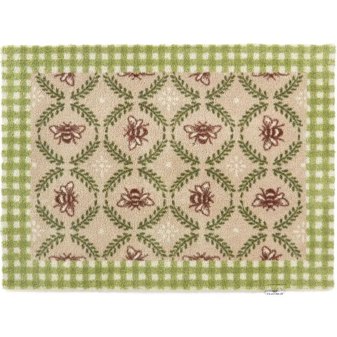 Eco Washable Floral Mats – Geometric - Green / 65X85 cm - Doormat