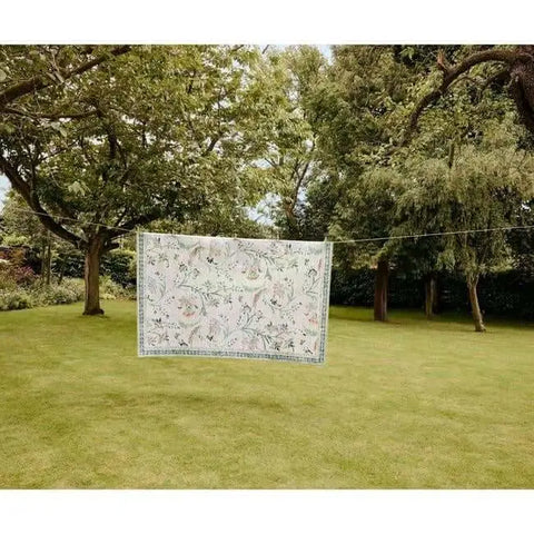 Eco-Washable Green Rug Floral Design - Rugs