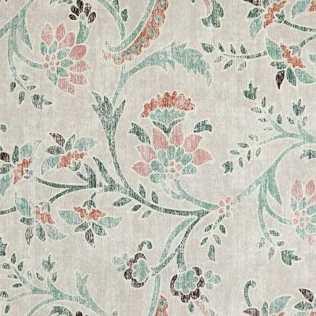 Eco-Washable Green Rug Floral Design - Rugs