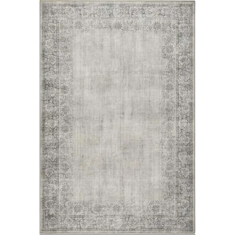 Eco-Washable Grey Rug Bordered Design - 120X185 cm - Rugs