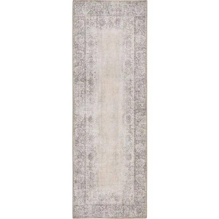 Eco-Washable Grey Rug Bordered Design - 75X220 cm - Rugs