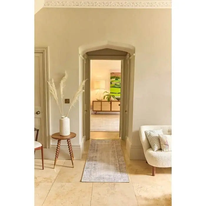 Eco-Washable Grey Rug Bordered Design - Rugs