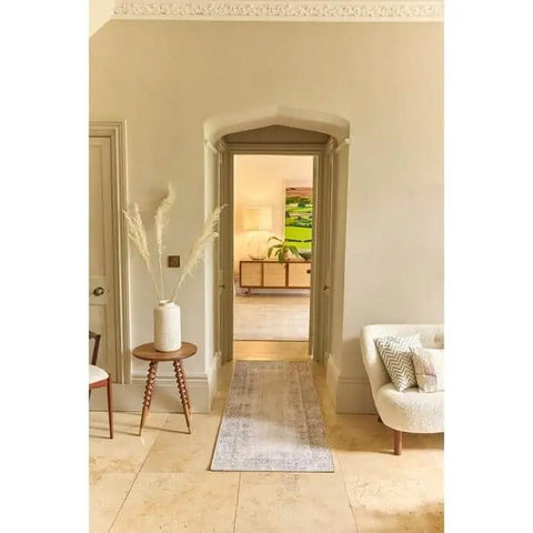 Eco-Washable Grey Rug Bordered Design - Rugs