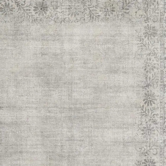 Eco-Washable Grey Rug Bordered Design - Rugs