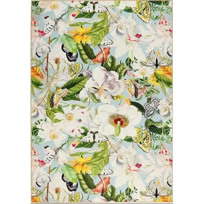 Eco-Washable Multicolour Rug Floral Design - 120X185 cm - Rugs