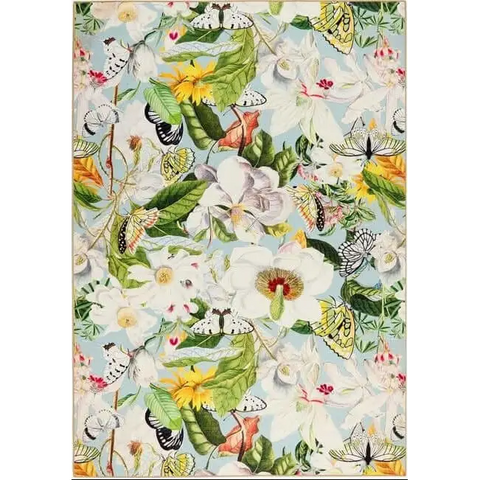 Eco-Washable Multicolour Rug Floral Design - 120X185 cm - Rugs
