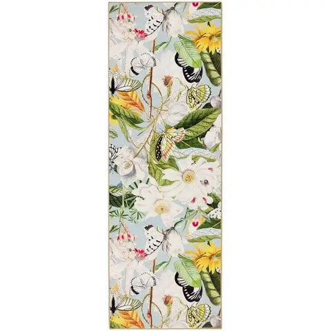 Eco-Washable Multicolour Rug Floral Design - 75X220 cm - Rugs