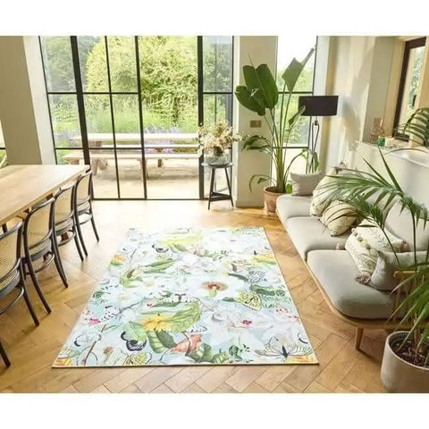 Eco-Washable Multicolour Rug Floral Design - Rugs
