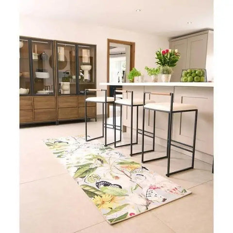 Eco-Washable Multicolour Rug Floral Design - Rugs