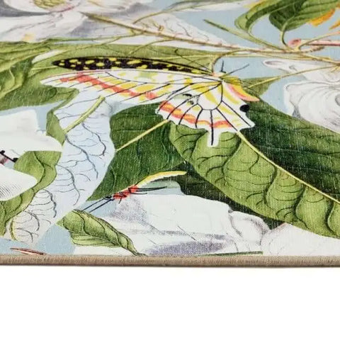 Eco-Washable Multicolour Rug Floral Design - Rugs