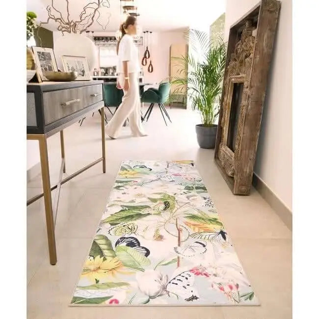 Eco-Washable Multicolour Rug Floral Design - Rugs