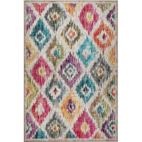 Eco-Washable Multicolour Rug Moroccan Design - 120X185 cm - Rugs