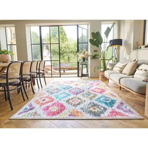 Eco-Washable Multicolour Rug Moroccan Design - Rugs