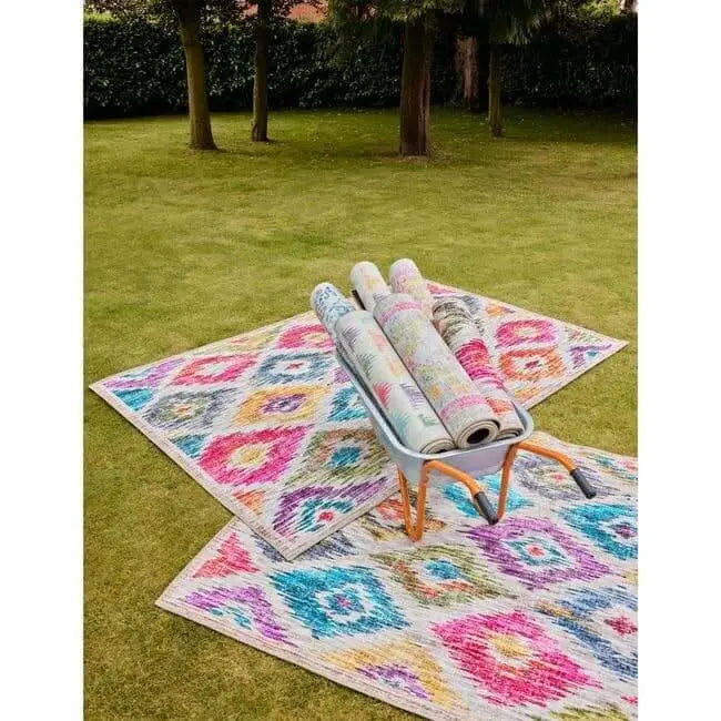 Eco-Washable Multicolour Rug Moroccan Design - Rugs