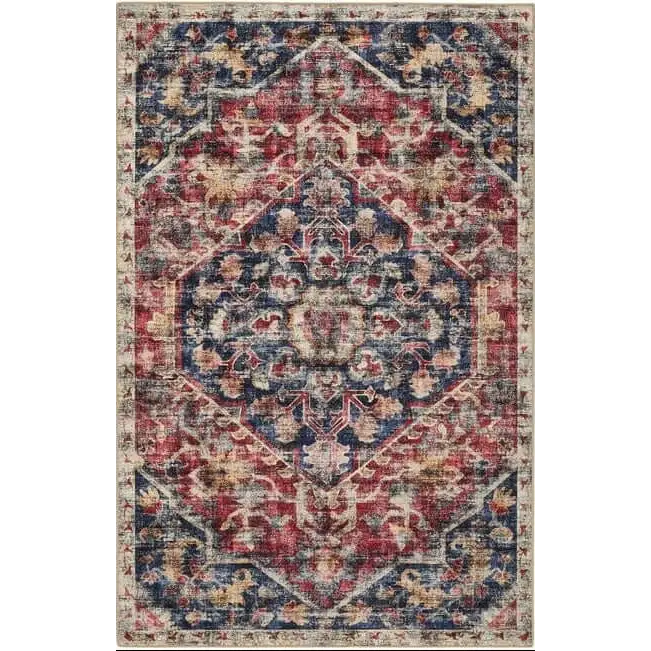 Eco-Washable Red Rug Medallion Design - 120X185 cm - Rugs