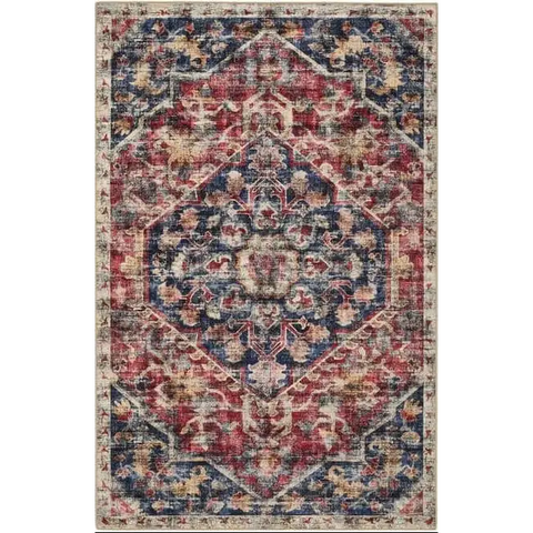 Eco-Washable Red Rug Medallion Design - 120X185 cm - Rugs