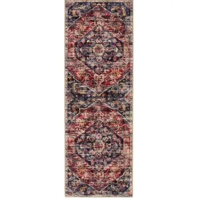 Eco-Washable Red Rug Medallion Design - 75X220 cm - Rugs