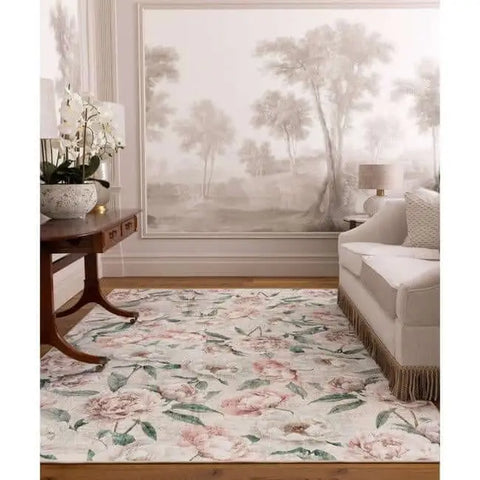 Eco-Washable Rug Flower Design - Rugs